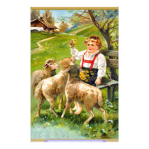 Bavarian boy with lambs stationery design