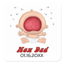 Bawling Baby Funny Sticker for New Dad