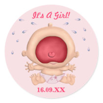 Bawling Baby It's A Girl Sticker