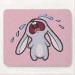 Bawling Bunny on Pink Stripes Mousepad