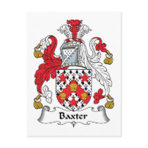 Baxter Family Crest Post Cards