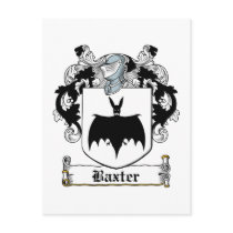 Baxter Family Crest Postcard