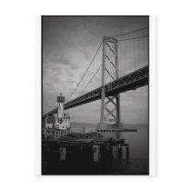 Bay Bridge BW 2 Post Card