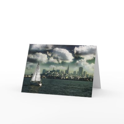Bay Cruise View of San Francisco Greeting Card by bunny_b