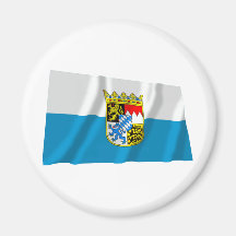 Bayern / Bavaria Flag with Arms Refrigerator Magnet