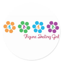 Bayflower Figure Skating Round Stickers
