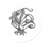 Baziliszkusz wikipedia PD Round Sticker