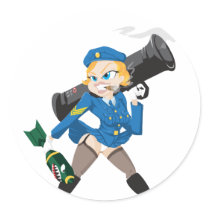 Bazooka Girl Sticker