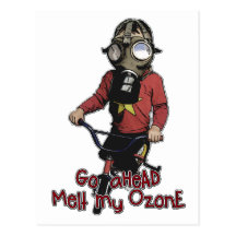 Bazooka Kid - Gas Mask and Bike Postcards