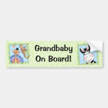 BaZooples "Grandbaby On Board!" Bumper Sticker