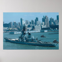 BB-61 "USS Iowa", New York Harbour, U.S.A. Print
