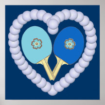 BB Ping Pong Flower Heart Poster