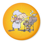 BBQ chef grilling burgers magnets