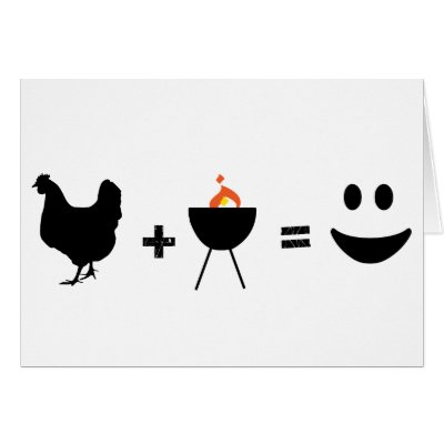 BBQ Chicken Happy Greeting Cards by megnomad