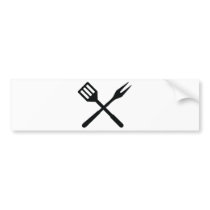 BBQ cutlery icon Bumper Sticker