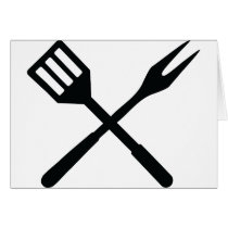 BBQ cutlery icon Greeting Card