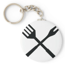 BBQ cutlery icon Keychain