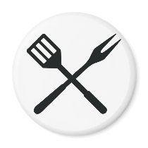 BBQ cutlery icon Refrigerator Magnets