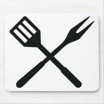 BBQ cutlery icon Mousepad