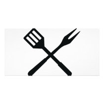 BBQ cutlery icon Photo Cards