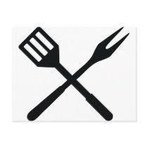 BBQ cutlery icon Post Card