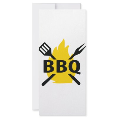 BBQ cutlery with flames icon Customized Rack Card by TomaniacLines