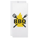 BBQ cutlery with flames icon rack cards