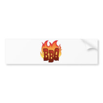 bbq flame text design bumper stickers