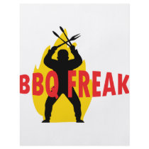 BBQ-Freak with cutlery and flame Full Color Flyer