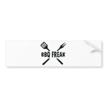 BBQ-Freak with cutlery icon Bumper Sticker