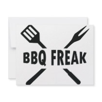 BBQ-Freak with cutlery icon Personalized Invitations