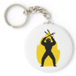 BBQ freak with cutlery icon Keychain