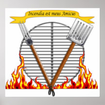 BBQ Grill Royal Crest Print