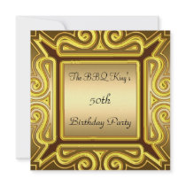 BBQ King Popular Elegant Gold  Invitation