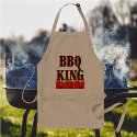 BBQ King Red Flames Cookout Saying Apron