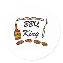 BBQ King Round Sticker