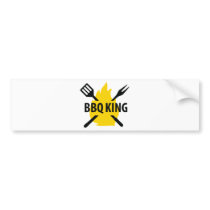BBQ King with flame icon Bumper Stickers