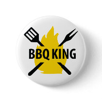 BBQ King with flame icon Button