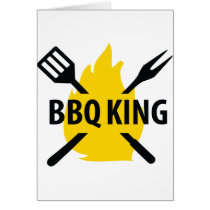 BBQ King with flame icon Greeting Card