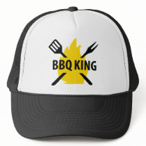 BBQ King with flame icon Trucker Hat