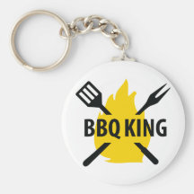BBQ King with flame icon Key Chain