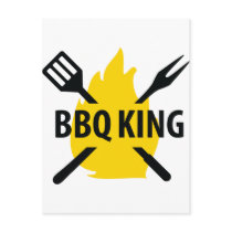 BBQ King with flame icon Post Cards