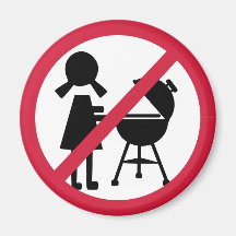 BBQ - No Women Magnet