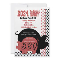 BBQ or Pig Roast Chequered Invitation