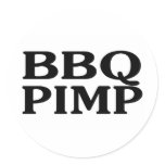 BBQ Pimp Round Stickers