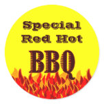 BBQ Red Flames Custom Canning Sticker