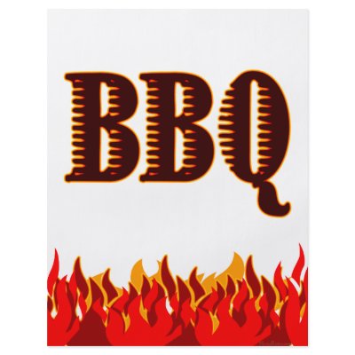 BBQ Red Flames Custom Flyer Template by momsretro
