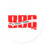 BBQ Time Round Sticker