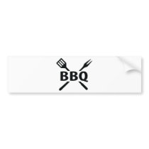 BBQ with cutlery icon Bumper Stickers