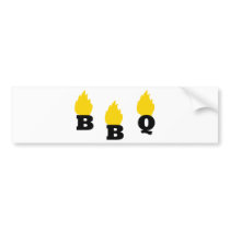 BBQ with flames icon Bumper Stickers